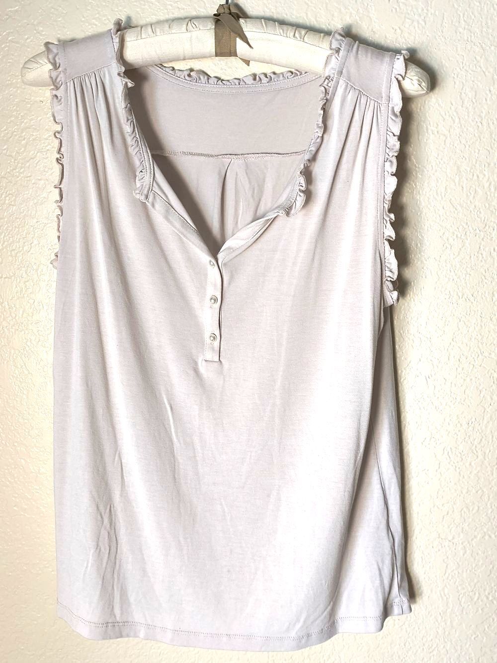 Lascana Women’s Sleeveless Ruffle Henley Top